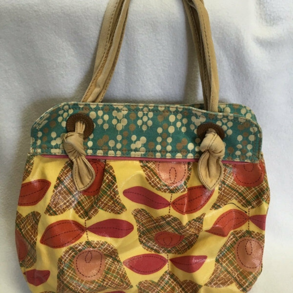 Fossil Key Per Tulip Flower Coated Canvas Purse - image 3